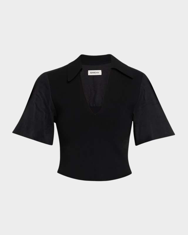 Lizzie Short-Sleeve Combo Top